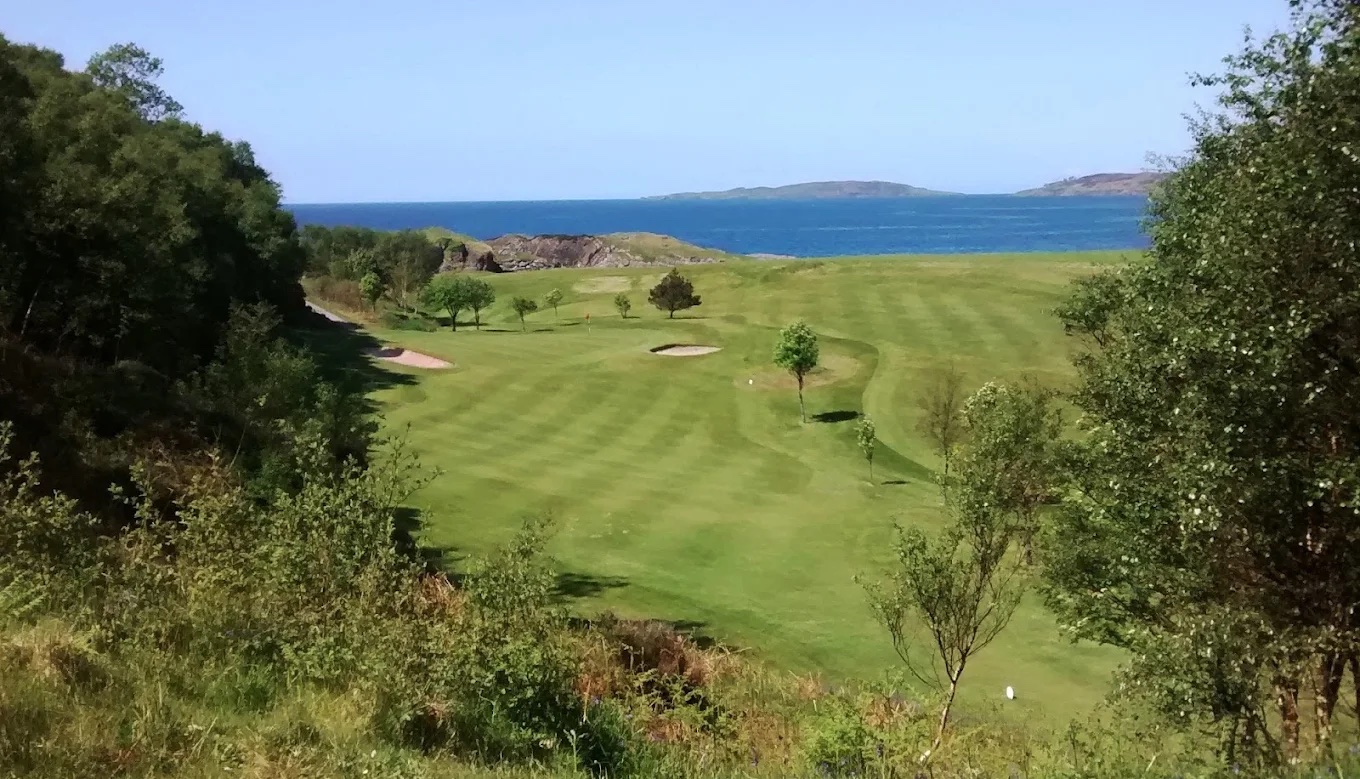 The golf course overlooking the sea at Gairloch