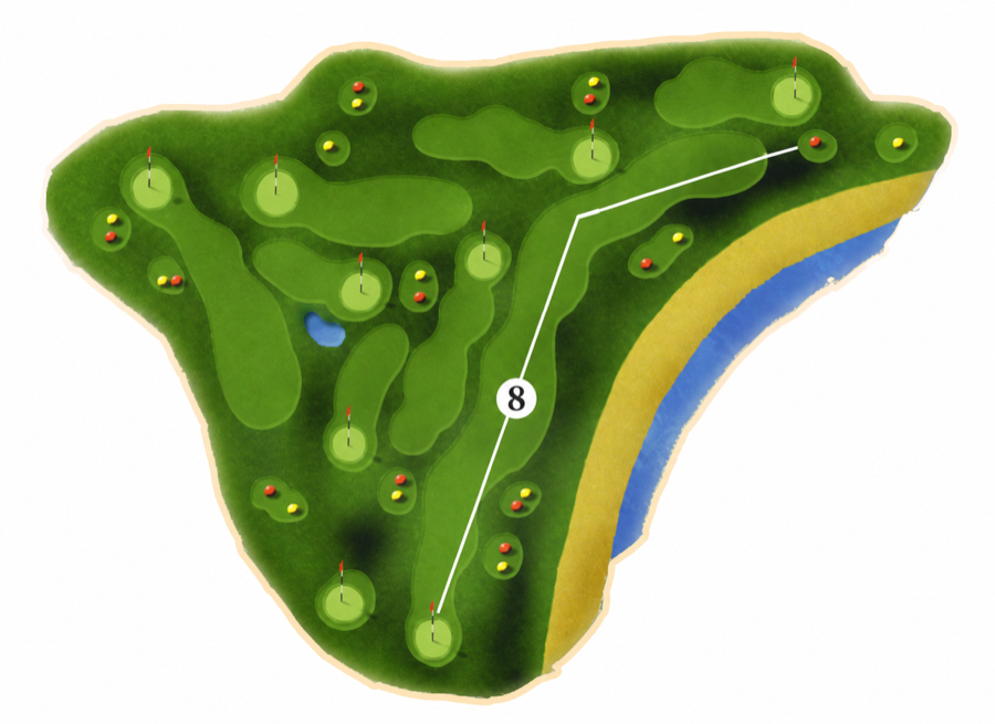 Line of play for hole 8